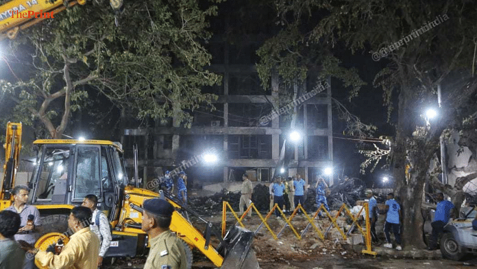 File photo of the damaged portion of the B.J. Medical College | Praveen Jain | ThePrint