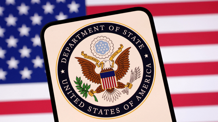 United States Department of State logo and U.S. flag are seen in this illustration taken on 23 April 2025. | File Photo | Illustration | Dado Ruvic | Reuters