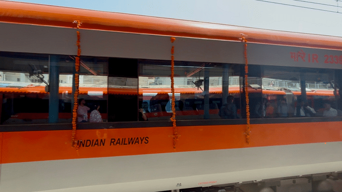 The train as it leaves Katra railway station Saturday morning ! Photo: Anisha Nehra, ThePrint