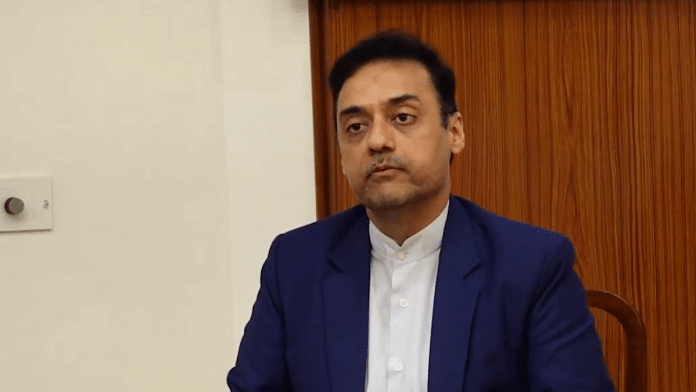 Screengrab showing Iranian Deputy Chief of Mission Mohamed Javad Hosseini at the press conference in New Delhi | X