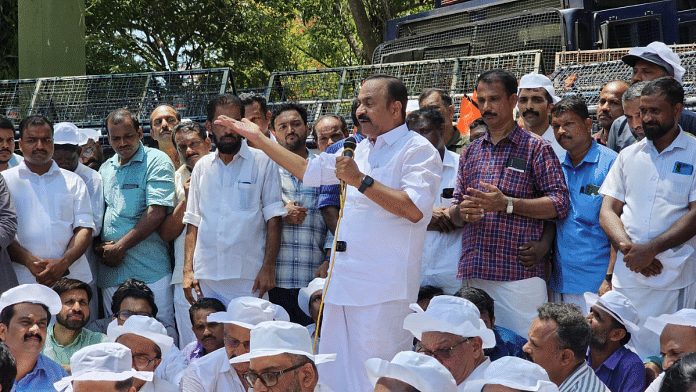 Congress leader VD Satheesan during a protest march against LDF govt at Kozhikode last month | ANI file