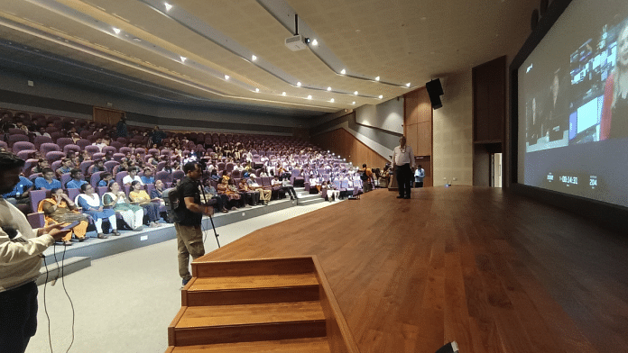 Students watching Axiom-4 lift-off live-stream at Vishveshwara Auditorium in Jawaharlal Nehru Planetarium, Bangalore | Ananthapathmanabhan | ThePrint