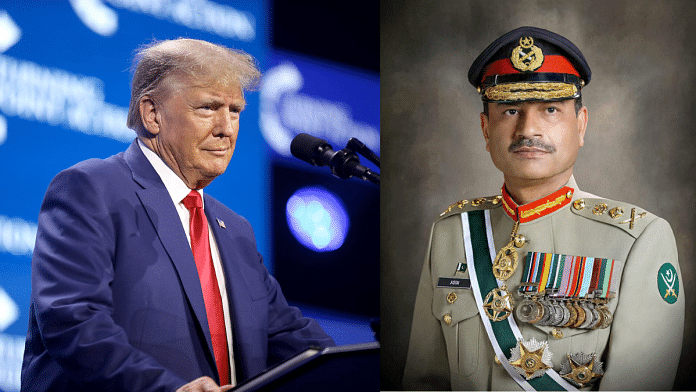 File photos of Trump and Asim Munir | Asim Munir is on a five-day charm offensive in Washington — shaking hands, posing for cameras, and sharing polite smiles with a superpower supporting Israel against Iran | Photo: Wikimedia Commons