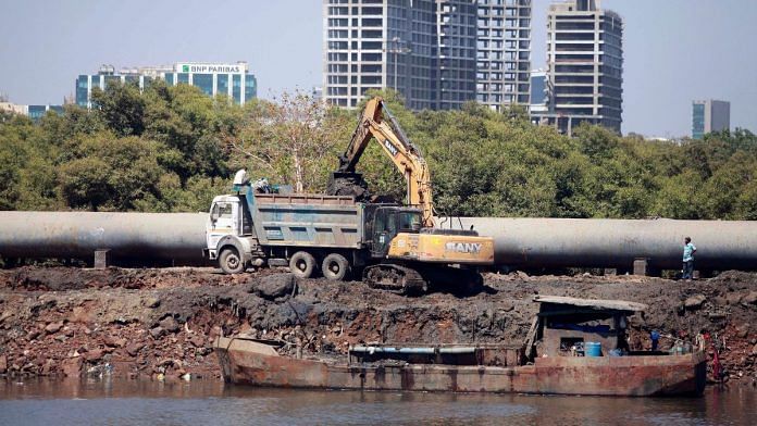 File photo of desilting work underway at Mahim Creek | ANI