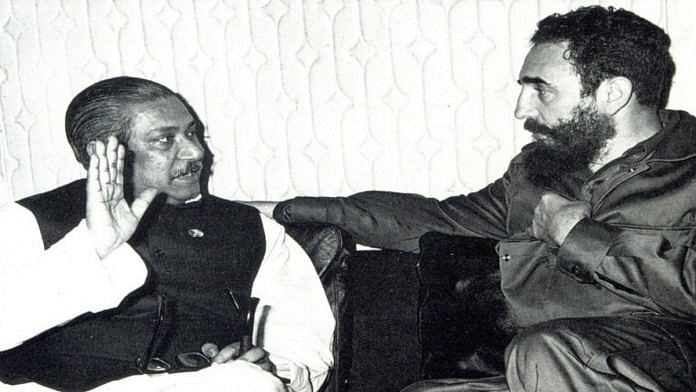 Sheikh Mujibur Rahman with Fidel Castro