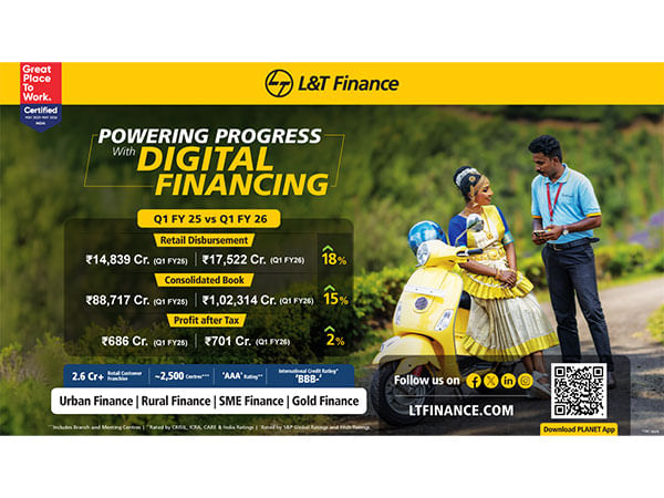 L&T Finance Ltd. Records Consolidated PAT of Rs. 701 Crore for the First Quarter Ended June 30, 2025 (Q1FY26), up 10% QoQ and 2% YoY