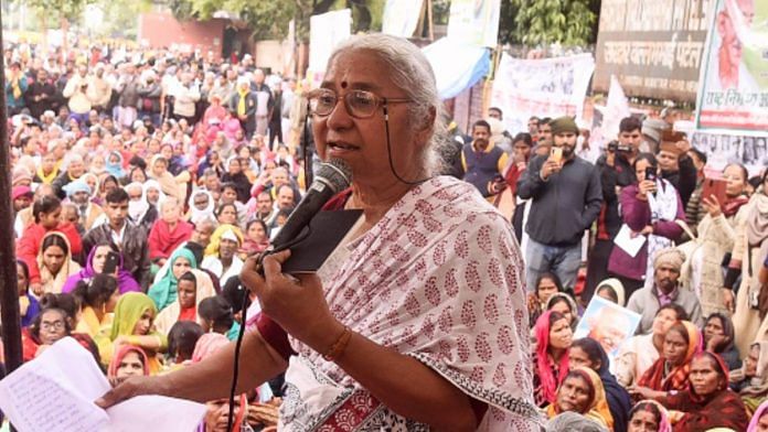 Medha Patkar at a protest at Jantar Mantar in New Delhi in 2023 | Photo: ANI