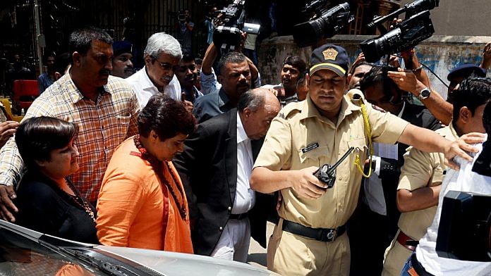 Representational image | Pragya Singh Thakur appearing for court hearing of 2008 Malegaon blast case in Mumbai on 7 June, 2019 | ANI