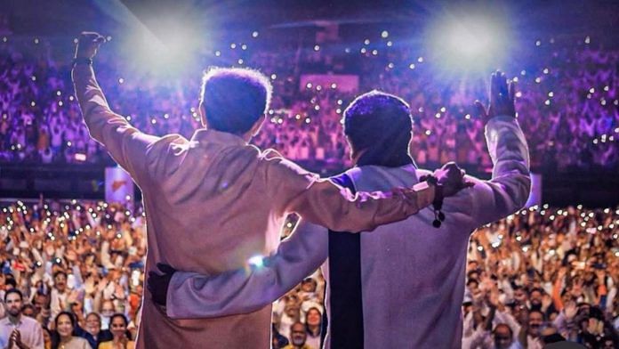 Raj and Uddhav Thackeray at joint rally in Mumbai on 5 July, 2025 | By special arrangement