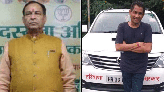 File photos of Haryana BJP president Mohan Lal Badoli (L) and Rocky Mittal (R) | X @MohanLal_Badoli / @Rockyladanaoffi