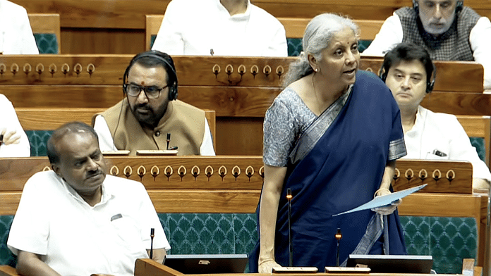 File photo of Union Finance Minister Nirmala Sitharaman | ANI/Sansad TV
