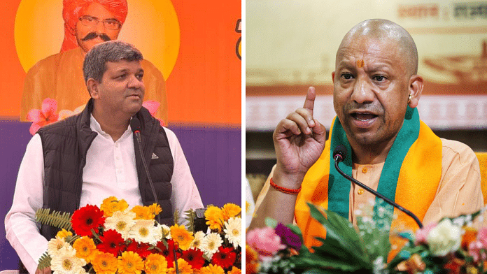 Apna Dal (S) leader Ashish Patel and Chief Minister Yogi Adityanath | Facebook/Ashish Patel and ANI