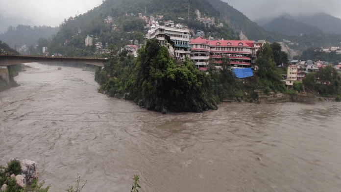 The Beas river swells amid heavy rainfall in Mandi | ANI