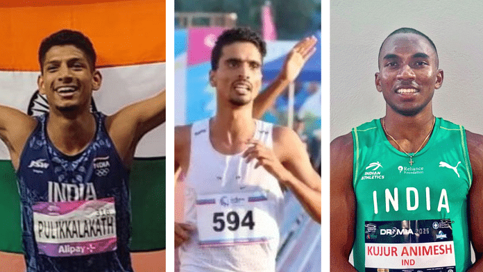 Middle-distance runner Mohammed Afsal, long-distance runner Gulveer Singh and sprinter Animesh Kujur | X