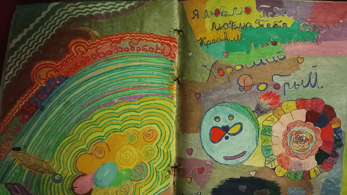 Nina Kutina says she and her children spent time painting and sculpting in the jungle