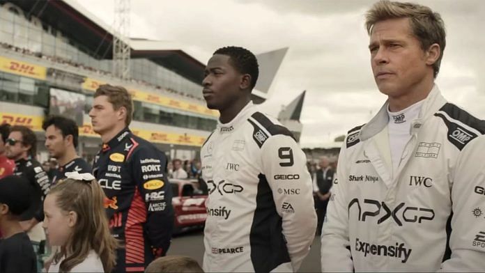 Damson Idris and Brad Pitt in the F1 movie