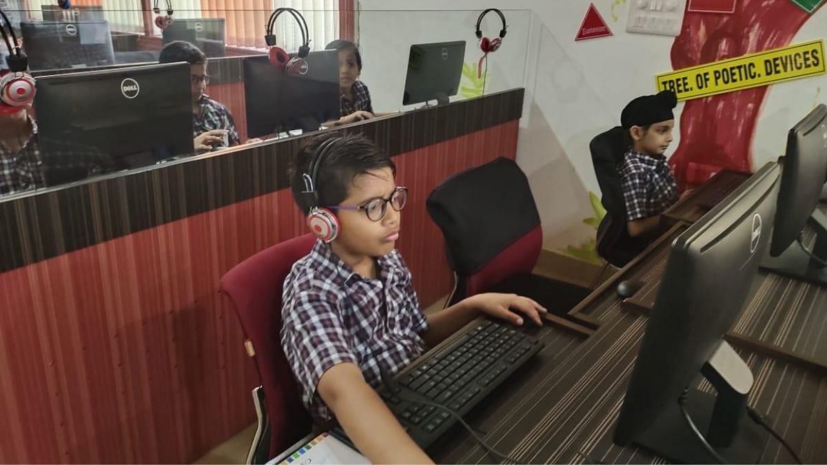 दिल्ली के ITL स्कूल की भाषा प्रयोगशाला | फोटो: फरीहा इफ्तिखार/दिप्रिंट