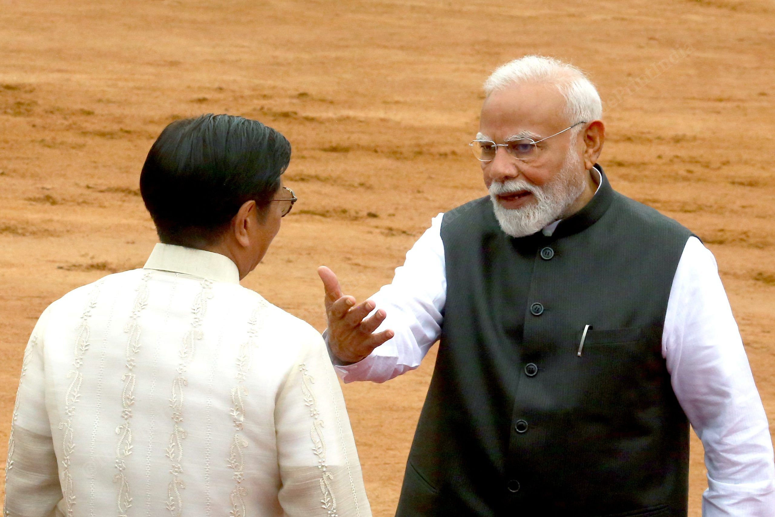 Prime Minister Narendra Modi with Philippines' President Ferdinand R. Marcos Jr. during the ceremonial reception of Marcos at the Rashtrapati Bhavan | Praveen Jain | ThePrint 