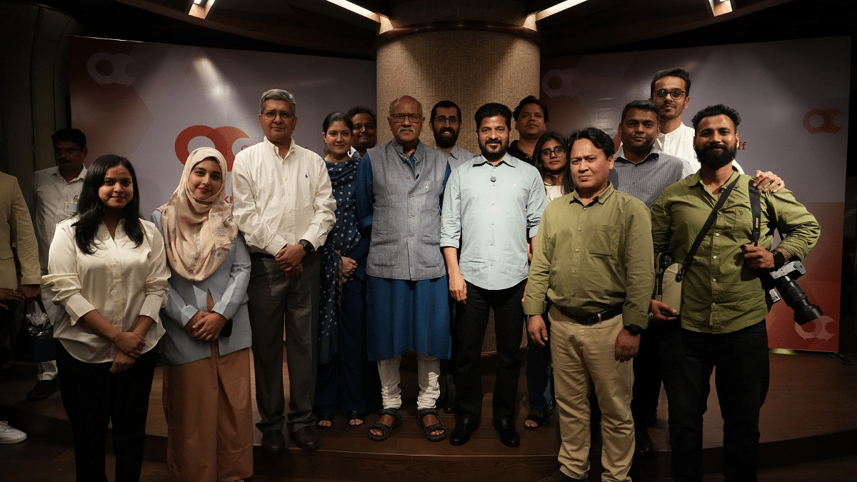 ThePrint team with Chief Minister Revanth Reddy and Editor-in-Chief Shekhar Gupta | ThePrint