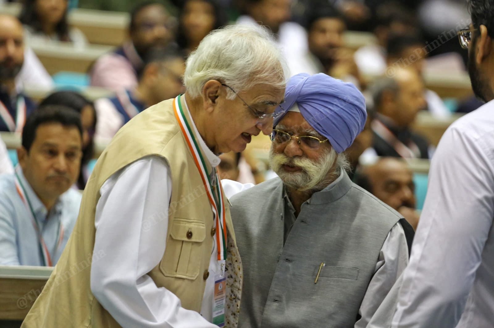 Salman Khurshid and K.T.S Tulsi MP Rajya Sabha at Congress conclave on constitutional challenges in Delhi’s Vigyan Bhavan | Praveen Jain | ThePrint