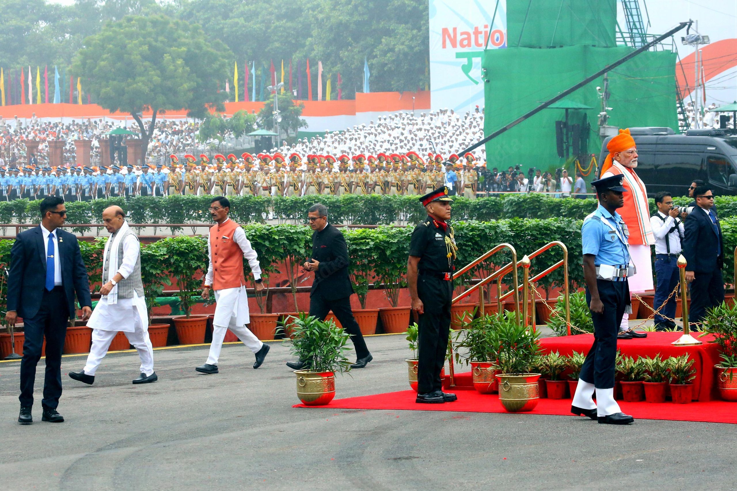 Rajnath walking to his seat after escorting Modi to the ramparts | Praveen Jain | ThePrint 
