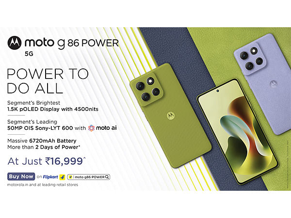 moto g86 POWER a Goes on Sale Today with Segment's Brightest 1.5K pOLED Display, 50MP OIS Sony LYT-600 Camera, 6720mAh Battery for Rs. 16,999*