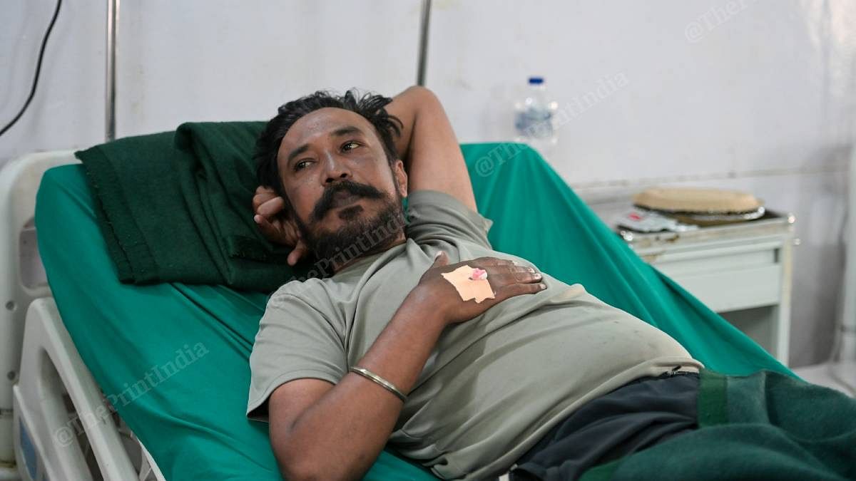 अमरदीप सिंह, हर्षिल आर्मी कैंप के सुपरवाइज़र, अस्पताल में भर्ती | फोटो: सूरज सिंह बिष्ट/दिप्रिंट