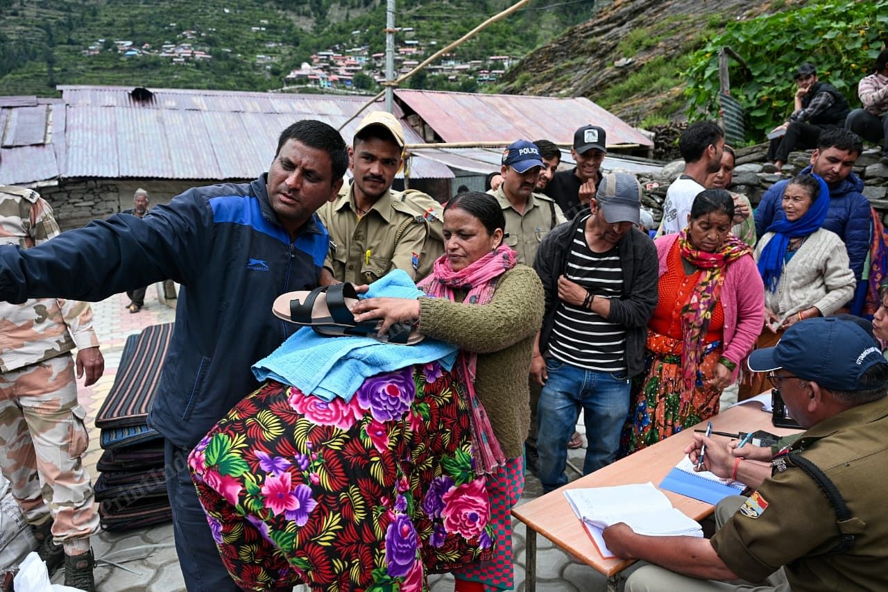 The local administration has been distributing blankets, slippers, towels and other essential items to villagers | Suraj Singh Bisht | ThePrint
