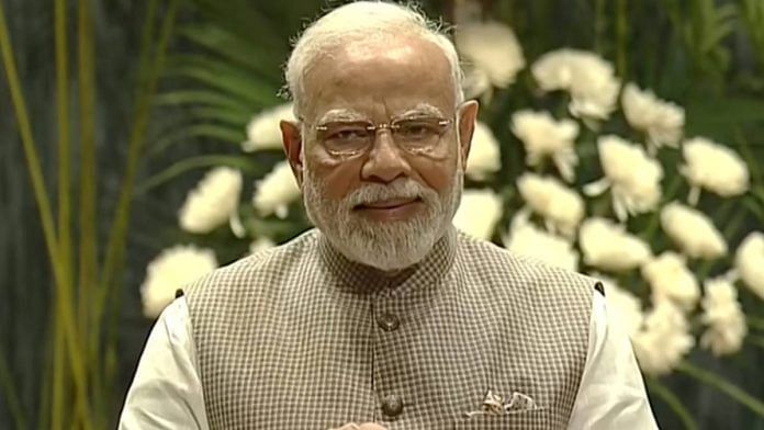 Prime Minister Narendra Modi at the M.S. Swaminathan Centenary International Conference in New Delhi Thursday | Photo: PMO via PTI
