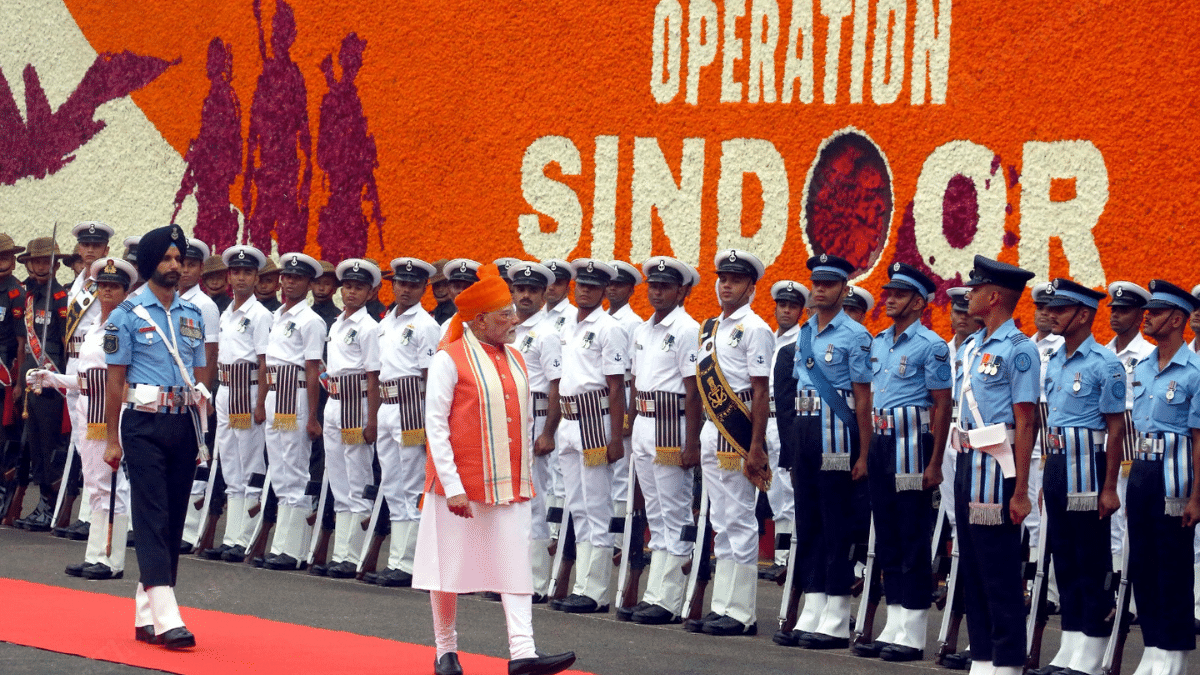 Modi inspecting the Guard of Honour, a long-held Independence Day tradition | Praveen Jain | ThePrint 