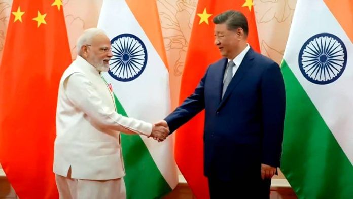 Prime Minister Narendra Modi with Chinese President Xi Jinping in Tianjin, China, Sunday | Photo: PMO via PTI