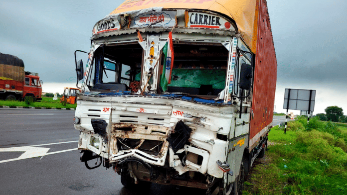 Bulandshahr: Wreckage of a vehicle at the site after a truck allegedly rammed into a tractor-trolley carrying pilgrims, in Uttar Pradesh's Bulandshahr district, Monday, 25 Aug, 2025.