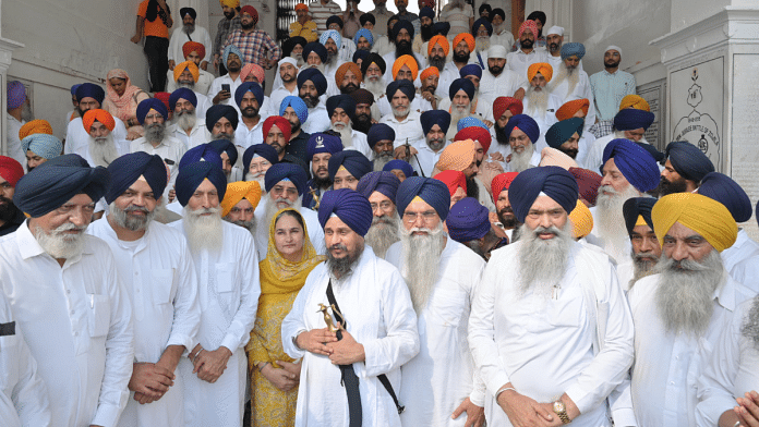 Harpreet Singh taking charge as chief of Akali Dal's rebel faction at Golden Temple on 11 August, 2025 | By special arrangement