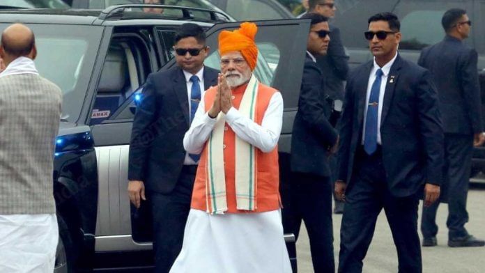 Prime Minister Narendra Modi at Red Fort Friday | Praveen Jain | ThePrint