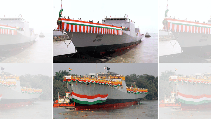 (Top) INS Udaygiri and (bottom) INS Himgiri | File photo | ANI