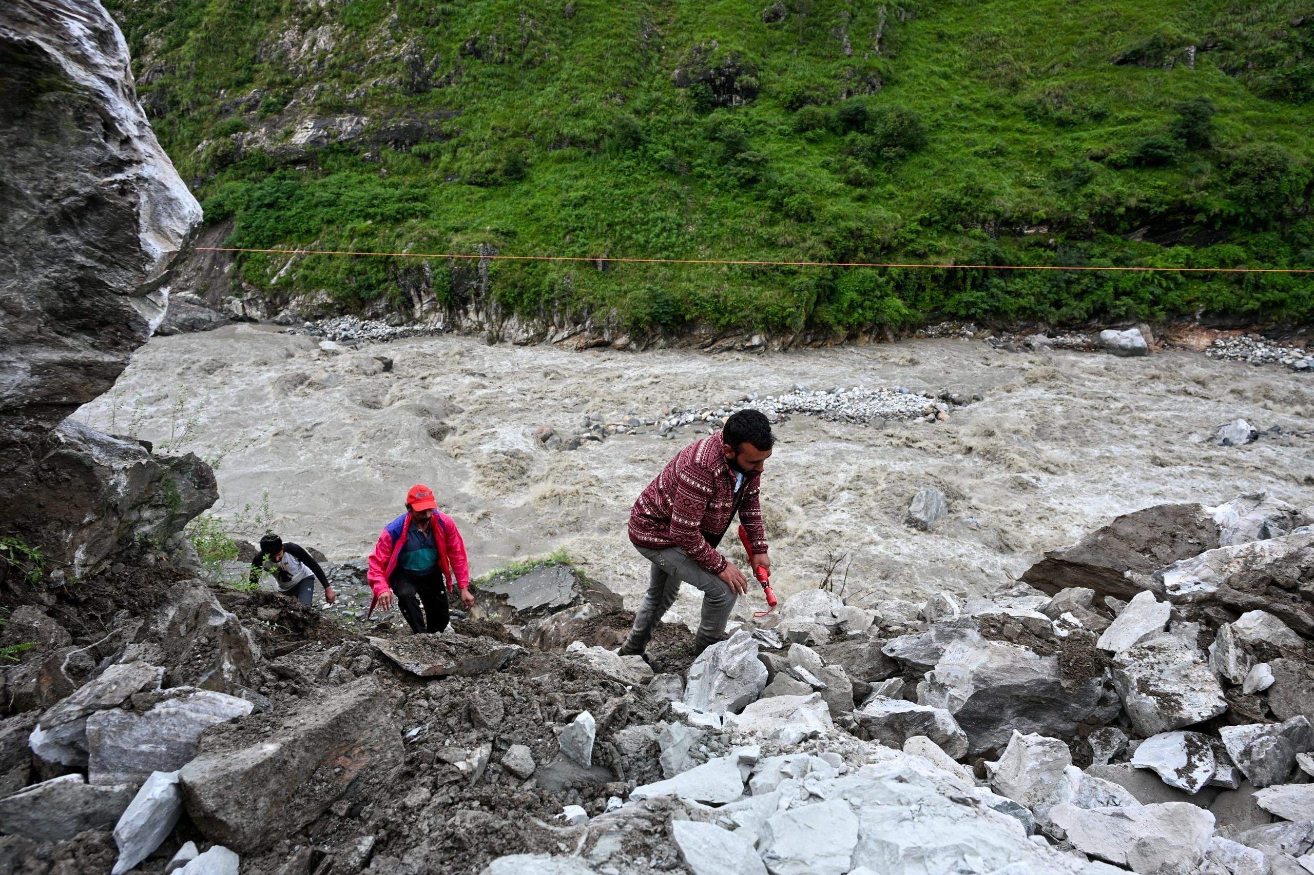 Climbing mountains to cross road | Photo: Suraj Singh Bisht | ThePrint