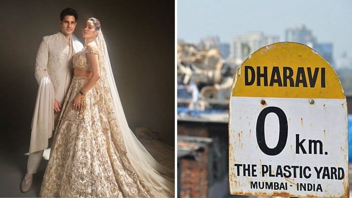 Sidharth Malhotra and Janhvi Kapoor for Gaurav Gupta Bridal Couture Show and a signboard in Dharavi, Mumbai