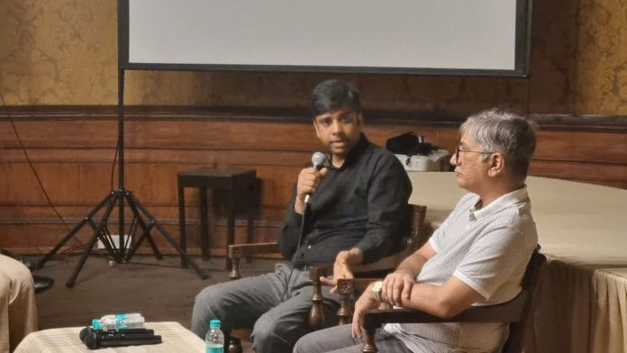 Left to right: Danish Khan in conversation with Murali Ranganathan at The Asiatic Society | Purva Chitnis, ThePrint
