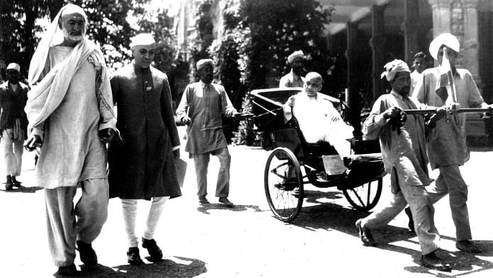 Abdul Ghafar Khan, Nehru, and Sardar Patel in Simla for the independence conference, c. 1946 | Kulwant Roy