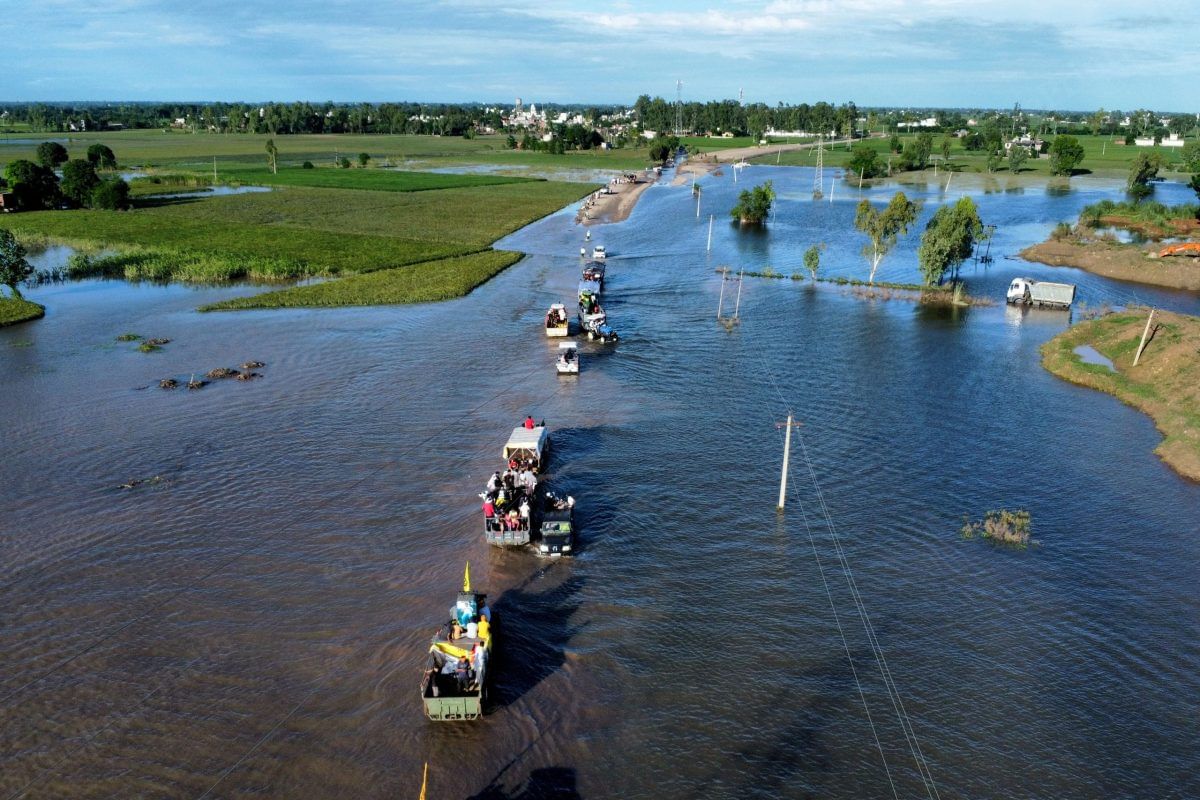 Tractors with critical supplies going to the villages affected by the Punjab flood | Suraj Singh Bisht | ThePrint