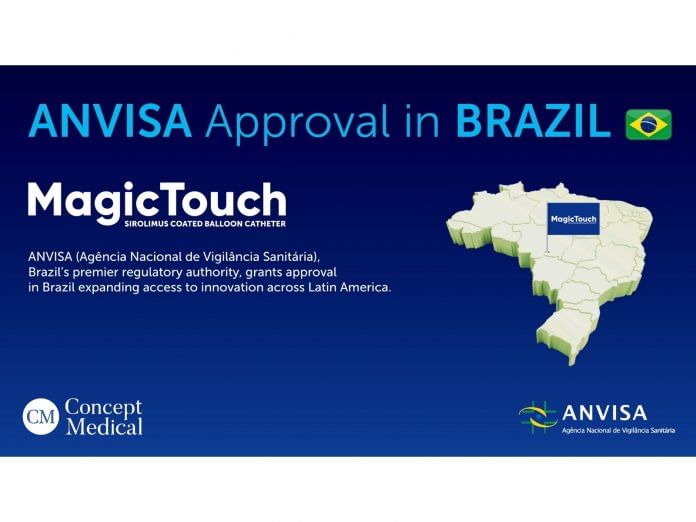ANVISA Grants Commercial Approval to Concept Medical's MagicTouch Sirolimus-Coated Balloon for CAD in Brazil