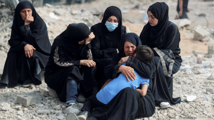 Mourners react during the funeral of Palestinians killed in Israeli fire, according to medics, at Al-Shifa hospital, in Gaza City, August 28, 2025 | File photo | Reuters