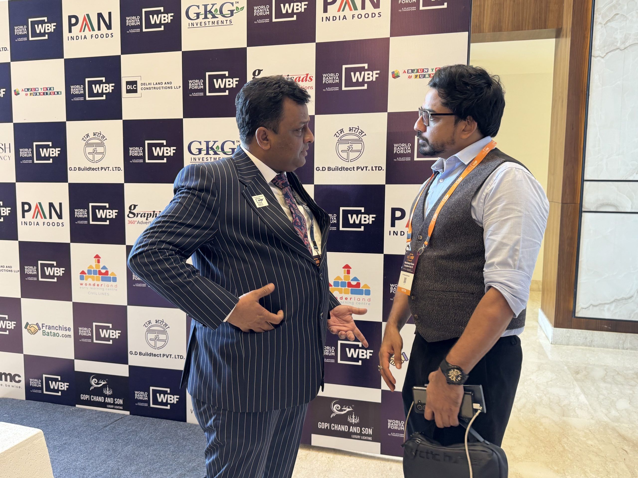 Businessmen networking at the WBF conclave | Photo: Sagrika Kissu