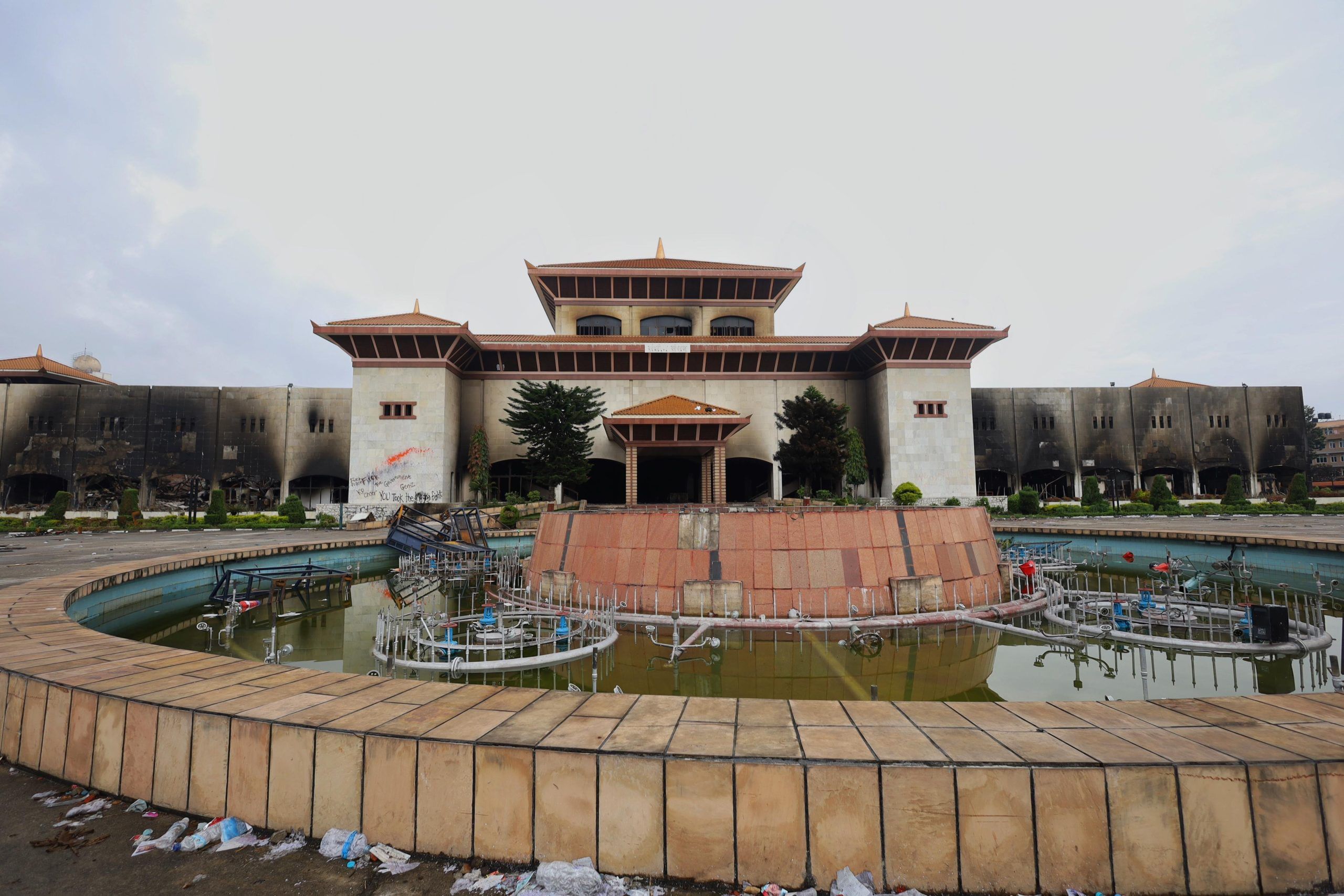 The Nepal Parliament building stands defaced and damaged after the protests spiralled into violence in Kathmandu | ThePrint | Manisha Mondal 