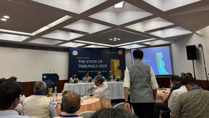 Launch session of ‘The State of Tribunals 2025’, a report on India’s commercial tribunals by DAKSH, in New Delhi Thursday | Photo: Khadija Khan/ThePrint