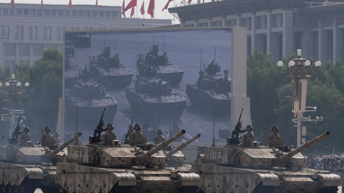 Tanks pass by during China's Victory Day military parade to commemorate 80th anniversary of China's victory over Japan. | AP/PTI 