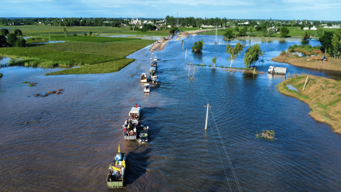 Tractors with critical supplies going to the villages affected by the Punjab flood | Suraj Singh Bisht | ThePrint
