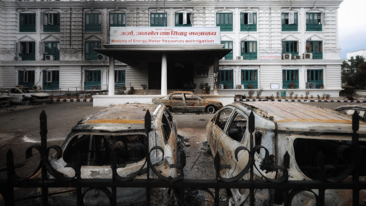 Ministry offices and buildings in Kathmandu were targeted in arson attacks by protesters. | Manisha Mondal/ThePrint