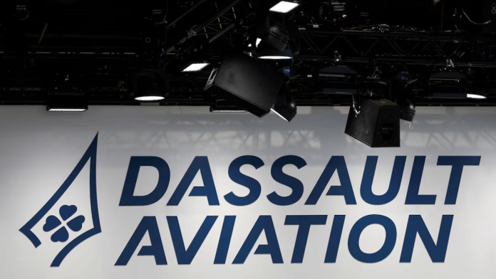 The logo of French aircraft manufacturer Dassault Aviation at the 55th International Paris Airshow at Le Bourget Airport near Paris, France | Reuters File Photo