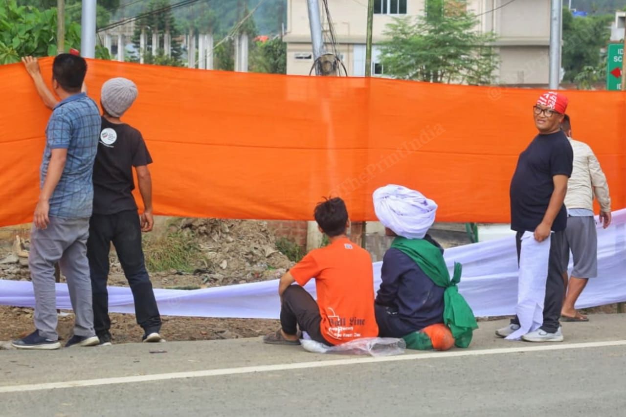 Locals decorated the streets with tricolour to welcome Prime Minister Narendra Modi | Praveen Jain | ThePrint